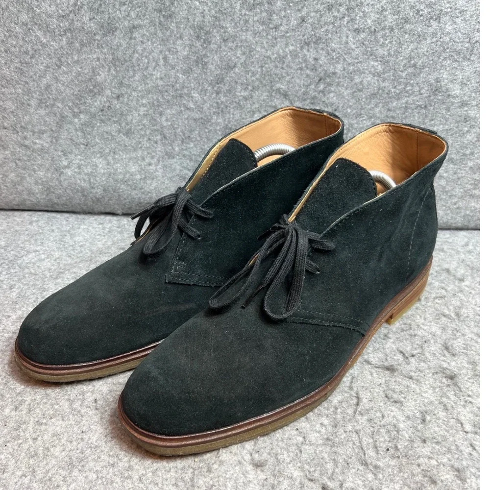 Clarks Mens Black Suede Chukka Desert Boots Lace Up Shoes Comfort Size 10.5